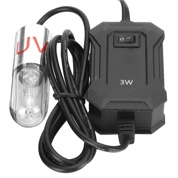 Pwshymi Lampe UV pour aquarium Lampe UV de nettoyage d'étang de réservoir de poissons de lumière animalerie eclairage Prise UE 3W