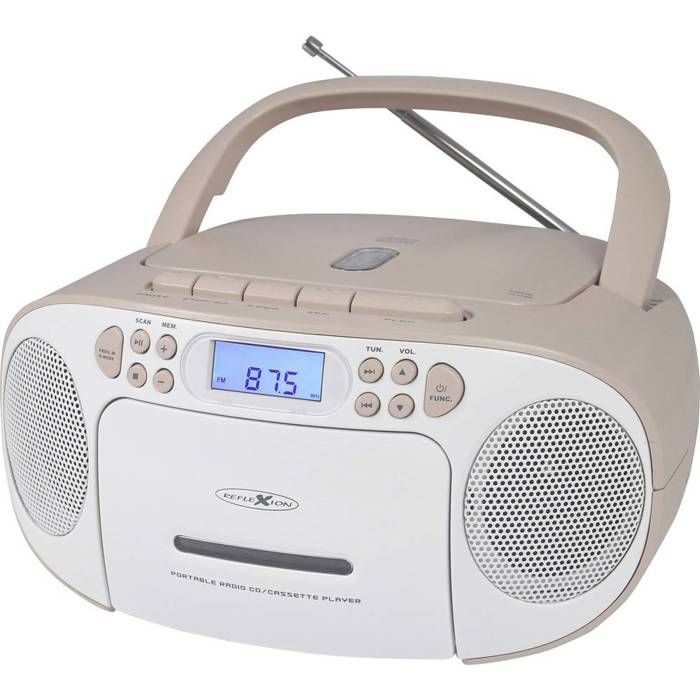 Reflexion RCR2260PK Radio-lecteur CD FM AUX CD Cassette rose blanc