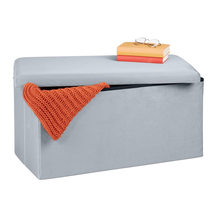 Relaxdays Banquette En Velours, Pieds En Mu00e9tal, HxLxP : 40x60x43 Cm, Banc Rembourru00e9, Chambre