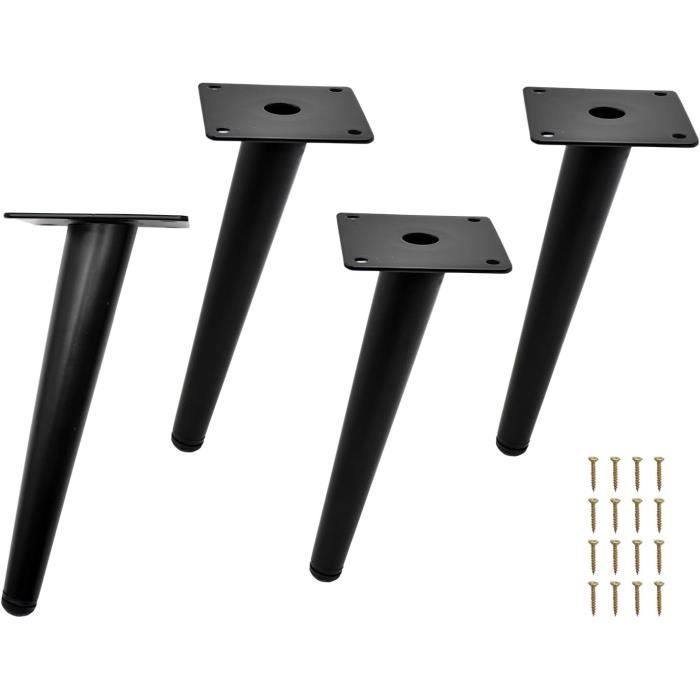 Lot De 4 Pieds Coniques Inclinés De Rechange Pour Meuble 15 Cm Noir Et Dore 87546294