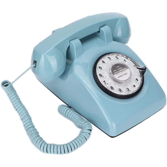JIM-7374286183966-Téléphone Rotatif Vintage Téléphones Fixes Rétro Pour