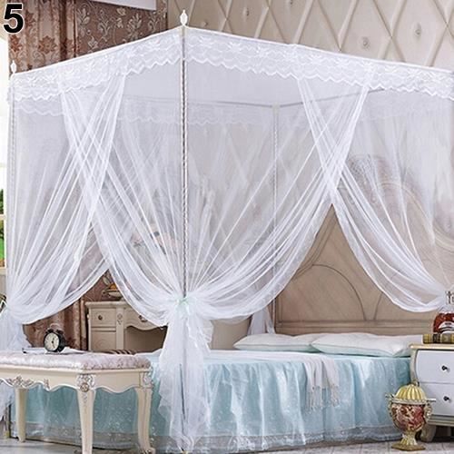 Entier NO LOGO KF-Net Moustiquaire Romantique en Dentelle sans Cadre pour lit Double King Size Beige