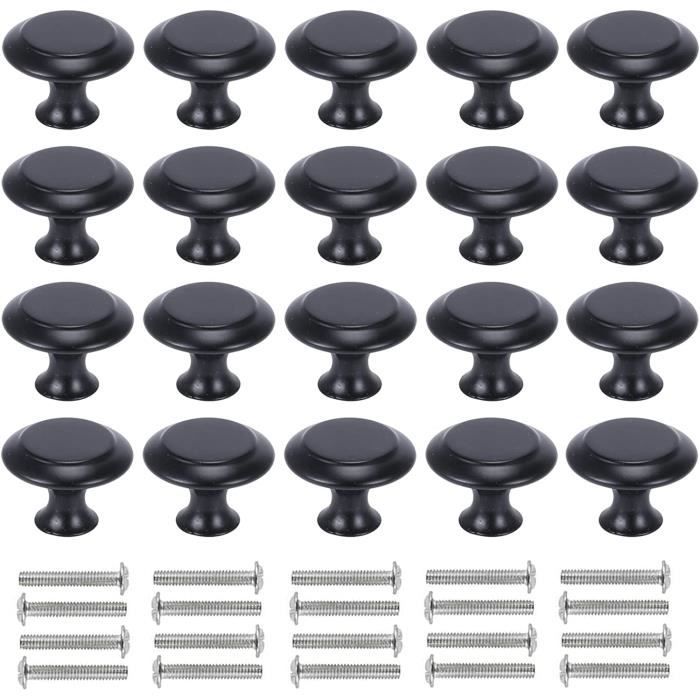 LONTAN Lot De 10 Bouton De Meuble Noir Bouton De Porte Noir Bouton De Porte Cuisine Boutons De