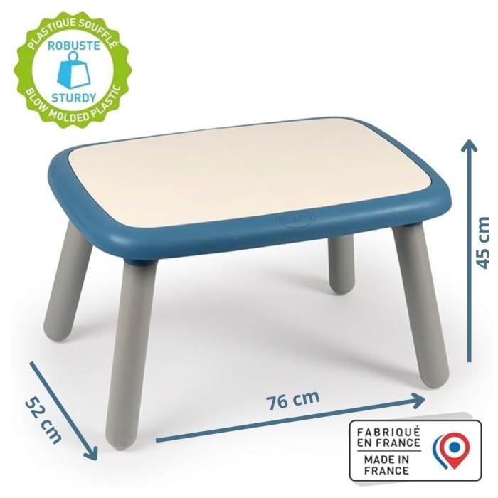 Smoby - Table enfant - Bleu - Extérieur Intérieur - Traitement Anti-UV - Fabriquer en France