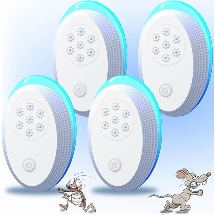 2 Répulsifs à Ultrasons Et LED Contre Rats Et Souris - Pour Intérieur, Extérieur, Garage, Voiture - Couverture Jusqu'à 400 M²