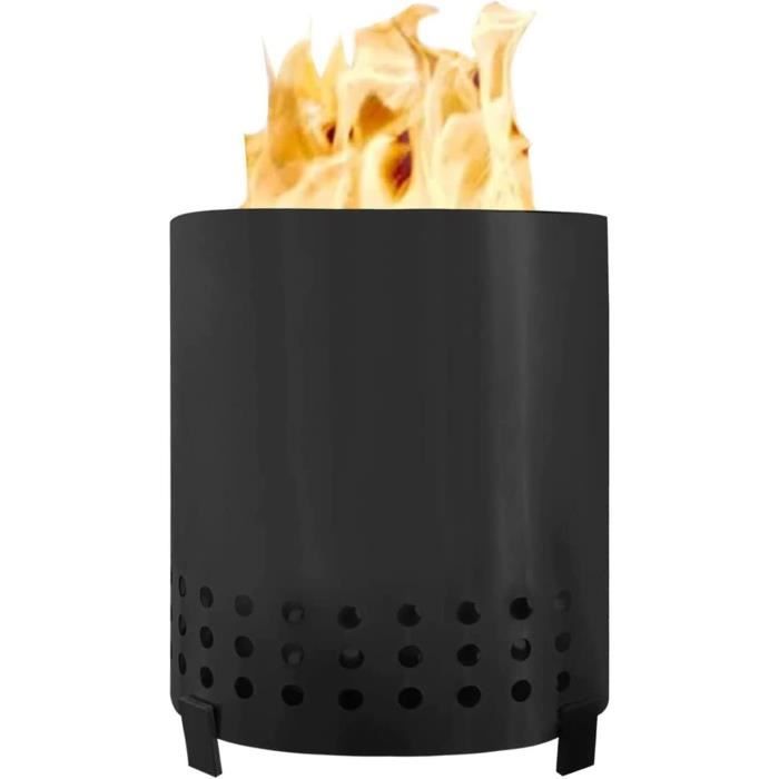 Brasero De Table Portable Onlyfire - Mini Foyer Extérieur Pour Pellets Et Bois - Support De Pot Inclus - Noir Conique