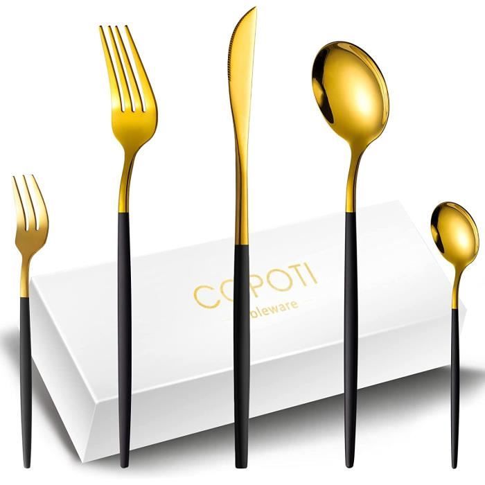 Set De Couverts 12 Personnes Hunnycook - Acier Inoxydable 60 Pièces - Design Élégant Pour Maison/Restaurant