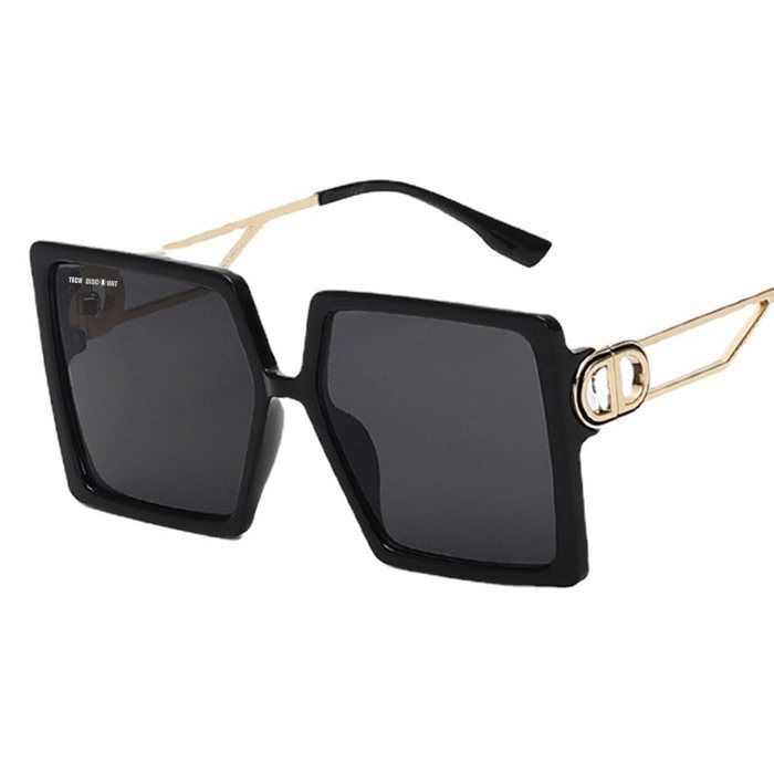 Lunettes De Soleil Sans Monture Rectangulaire MEGAVOW | Branches Imitation Bois, Verre Diamant, Style Rétro