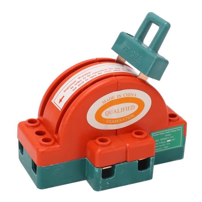 2 Interrupteurs à Couteau DPDT 32A 220V – Double Pôle, Double Jet, Orange, Pour Circuits Domestiques Et Industriels