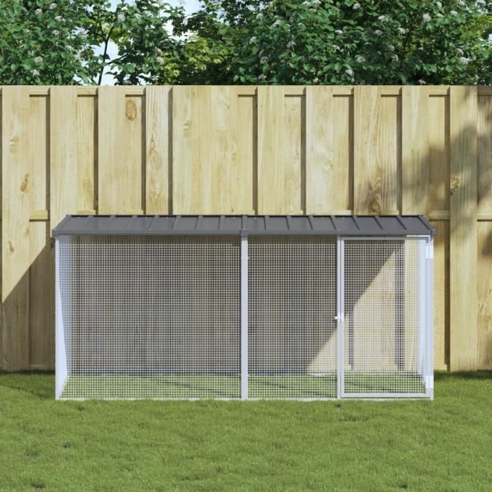 Poulailler VidaXL 203x98x90 cm – Acier Galvanisé, Design Ventilé - vue 3