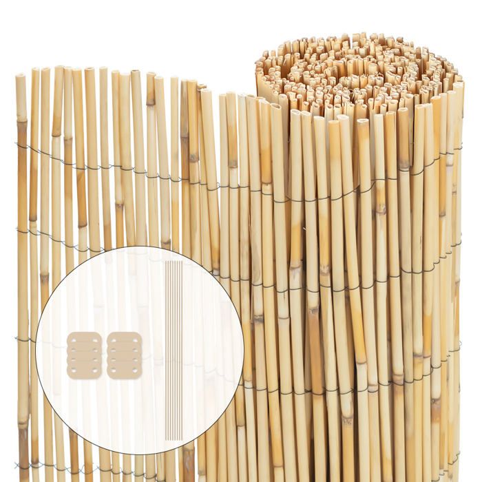 Clôture Brise-vue En Roseau Naturel - Rouleau Décoratif Pour Jardin, Balcon, Terrasse - 14