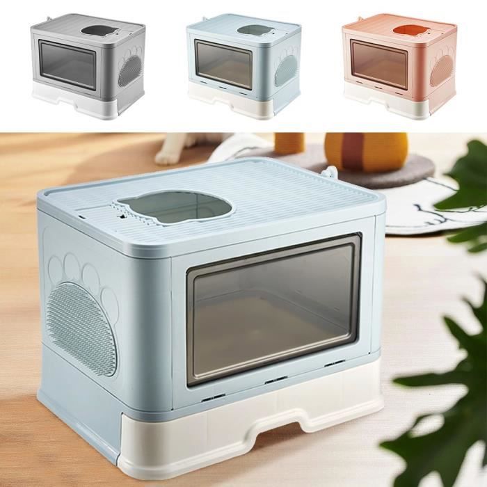 Comparer les prix de XUANYU Bac litiere pour Chat et Chien, litiere pour Chat XXL avec entrée supérieure et Pelle à litière, étanche,Bleu