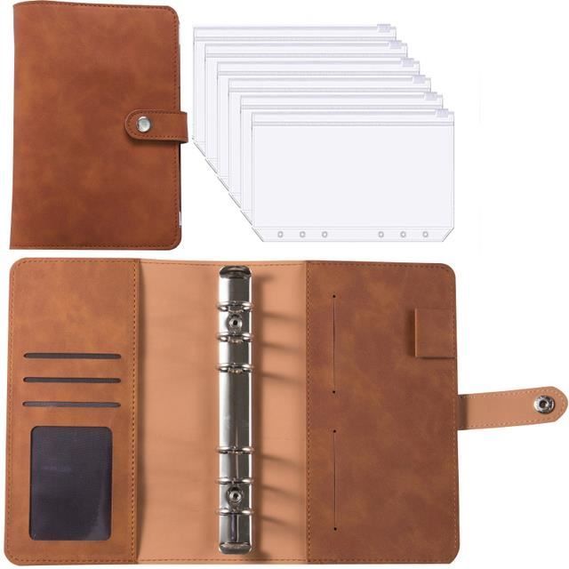 Carnet de notes rechargeable à 6 anneaux en cuir violet personnalisé