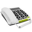 DORO Téléphone filaire PhoneEasy 312cs avec ID d'appelant - Blanc-1