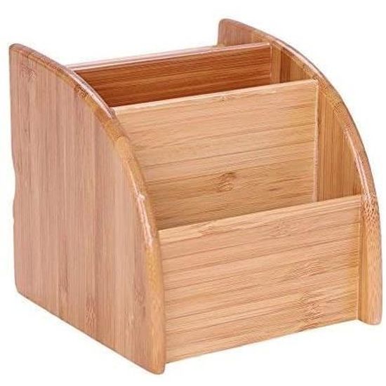 Organisateur Télécommandes Jesustree - 2 Compartiments - Bois Et Plastique ABS - Blanc - 14.3x12x9.2cm - Multifonction