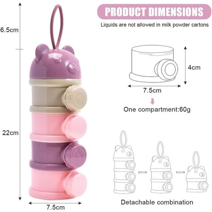 Distributeur Lait En Poudre 1700ml Neuytiky | Porte-cuillère Intégré | Étanche, Sans BPA | Ouverture à Une Main - 9