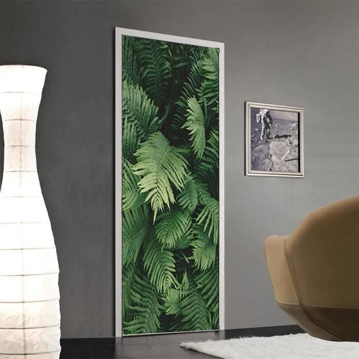 Stickers porte placard Bambou vert plante Trompe l'oeil Décoration Pour  Porte Cuisine Salon Chambre Salle De Bain Pour Les Murs Auto - Cdiscount  Maison