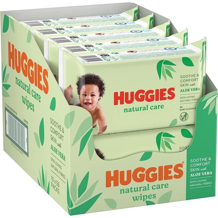  Lot 18 packs de 56 lingettes bébé Huggies Pure à 16,40 €