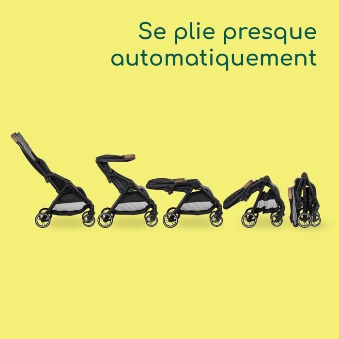 Poussette Bébé Bebeconfort Dusk – Compacte Léger 5,6 Kg, Dès La Naissance à 22 Kg, Pliage 1 Main, Graphite Minéral