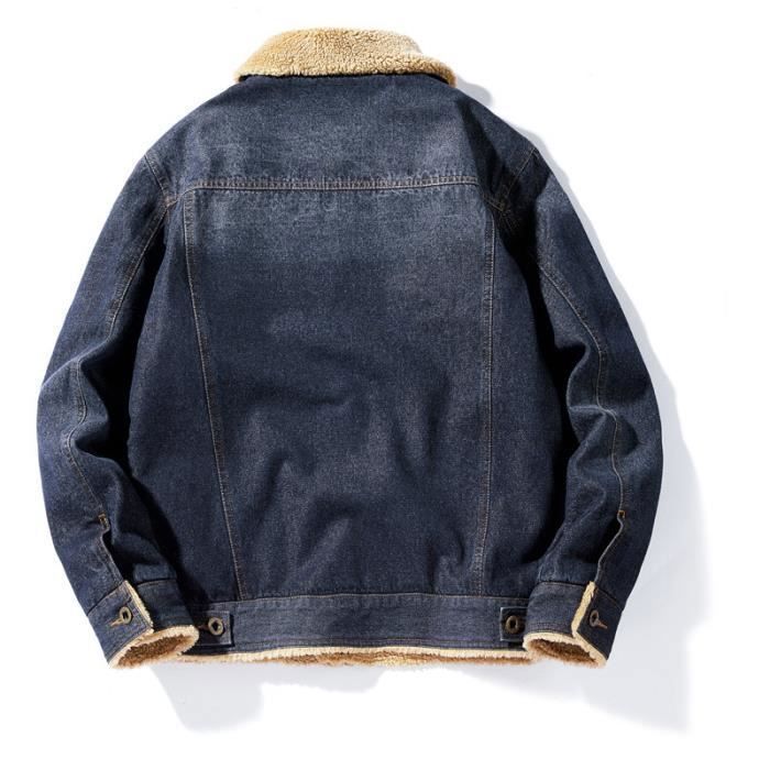 Veste En Jean Doublée Polaire Pour Homme – Style Camionneur/cowboy, Chaude, Manches Longues