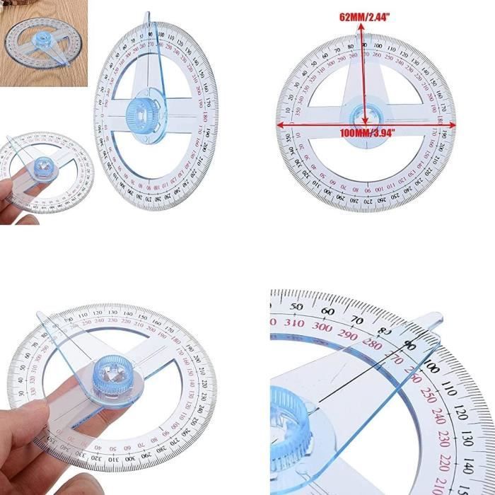 Règle De Rapporteur Ronde , 4 Pièces Règle De Rapporteur 360 Modèle D ...
