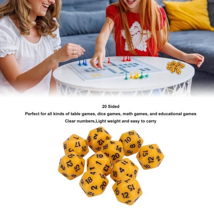 D8 Il dit 20 pièces dés à 8 faces en plastique blanc bricolage jeu de