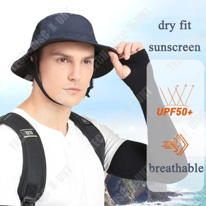 Chapeau Soleil Pliable Large Bord - UPF 50+ - Réglable Mentonnière - Unisexe - Pour Pêche, Randonnée