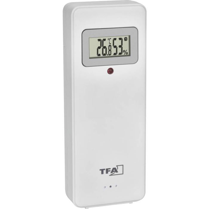 Émetteur Thermo-Hygro Supplémentaire TFA Dostmann Avec Écran – Pour Klimalogg Pro – Mesure Température & Humidité Jusqu'à 100 M