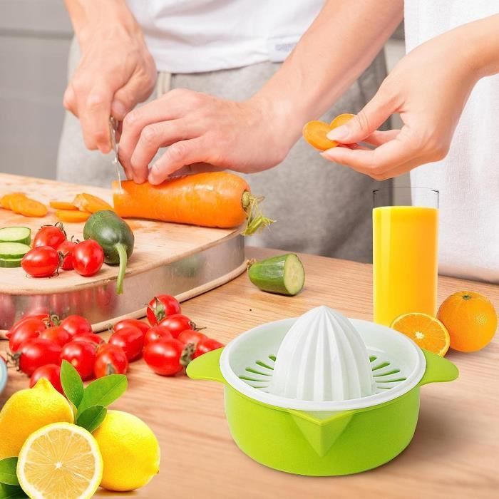 Presse-citron Manuel Avec Tasse à Mesurer - Pour Citron, Orange, Lime - Multifonction, Facile à Utiliser Et Nettoyer
