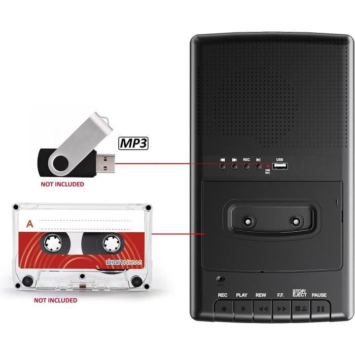 Lecteur De Cassettes Audio Portable Cassette Numériser Vers Usb