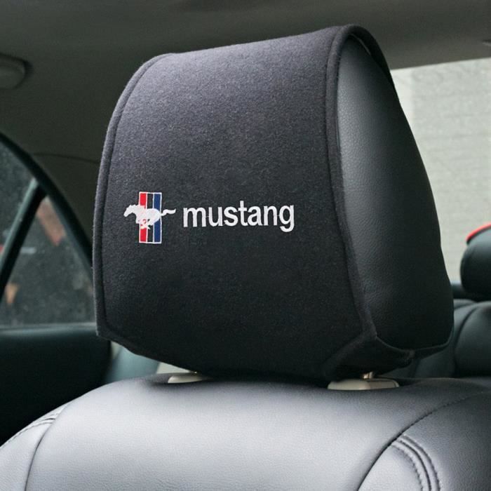 APPUI-TETE,mustang--housse pour appui tête de voiture, 2 pièces, pour  Mustang, housse de siège de voiture, Velcro, oreiller, Badge d - Cdiscount