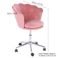 Chaise de Bureau Fauteuil Bureau Ergonomique Hauteur Réglable en Velour Rose - Roulement 300lb HB010-2