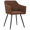 MEU;3782Excellent Lot de 2 Chaises de salle à manger Chaise de Salon Scandinave - Chaises à dîner Design Moderne Marron Tissu-2