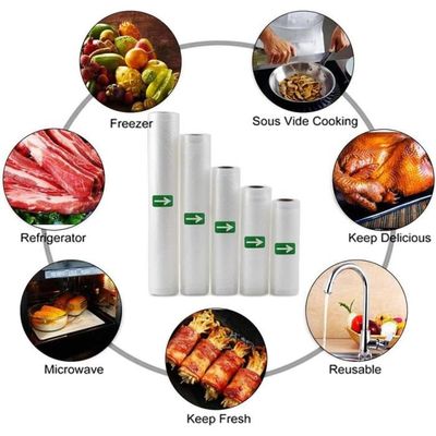 Rouleaux Sacs Sous Vide Alimentaire Anysea 28cm & 20cm X 500cm - 6 Rouleaux Sans BPA Pour Conservation