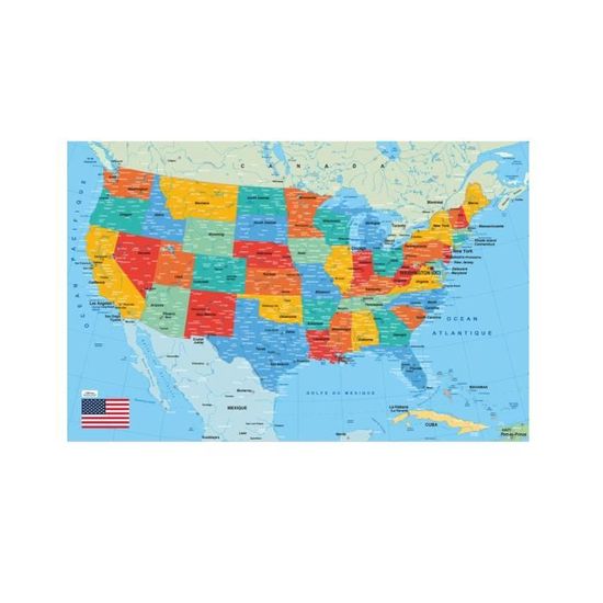 Puzzle 50 Pieces En Bois Carte Des Etats Unis D Amerique Aille Unique Coloris Unique Achat Vente Puzzle Cdiscount