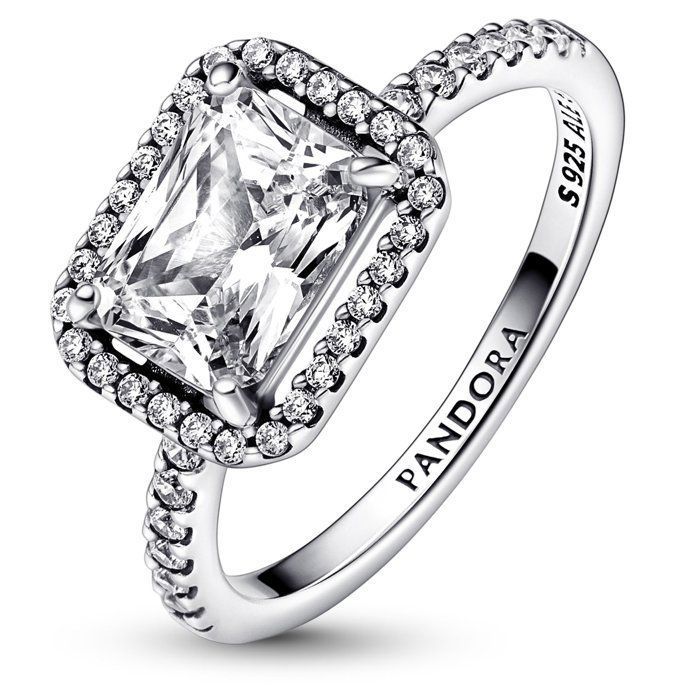 Bague De Fiançailles Solitaire En Zircon Cubique - Argent 925 Plaqué Or, Taille 7, Marque SilverSpeck