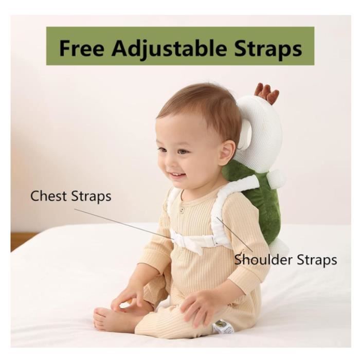 Coussin Anti-Chute Bébé En Forme De Corgi - Protection Tête Enfant - Sangle Réglable - PP Coton