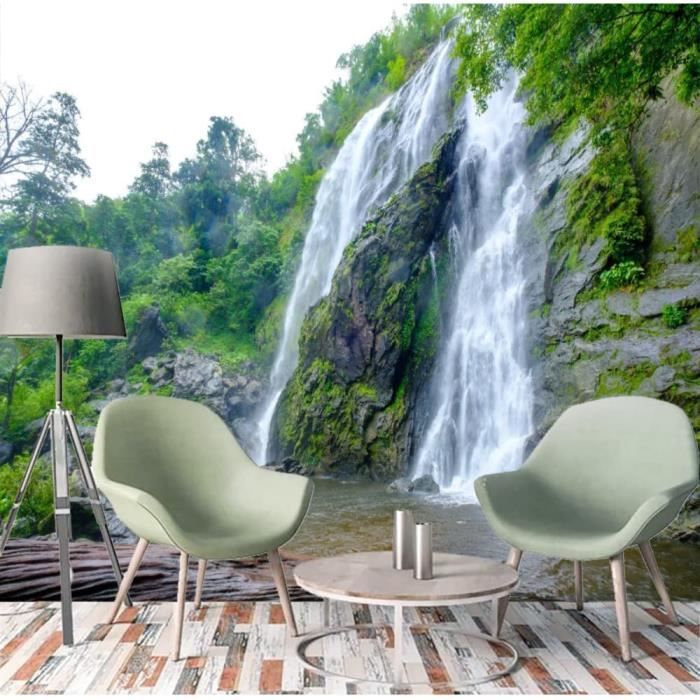 Papier Peint De 3D Belle Cascade, Paysage De Falaise Naturelle ...