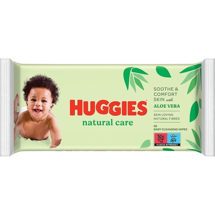 Lingettes Huggies - Natural Care - 40 x 56 pièces - 2040 lingettes - pack  économique