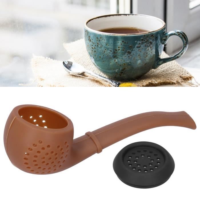 Passoire à thé facile à nettoyer filtre à thé en feuille de tabac en forme  de pipe à usage domestique pour tisane