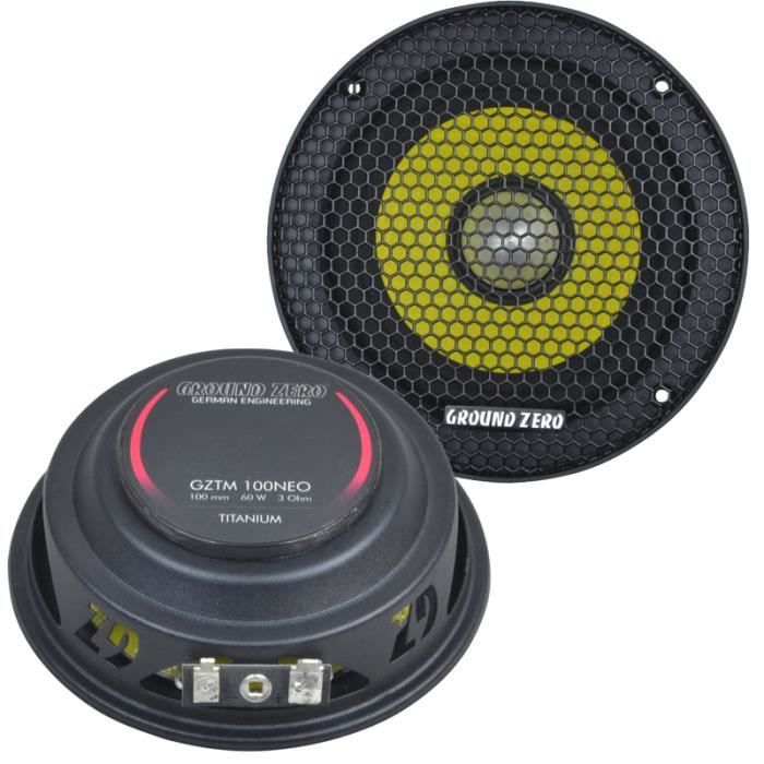 Kit 3 voies Haut-parleurs 120 Watt pour votre voiture Ground Zero Gztc ...