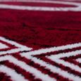 Tapis à poils courts pour salon tapis á motif d'ornement grec rouge [120x170 cm, rouge]-3