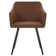 MEU;3782Excellent Lot de 2 Chaises de salle à manger Chaise de Salon Scandinave - Chaises à dîner Design Moderne Marron Tissu-3