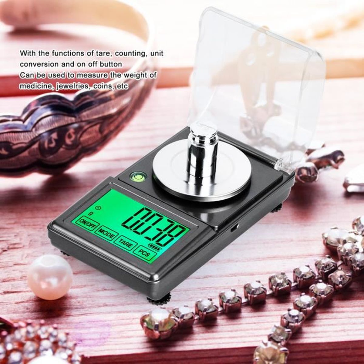 Balance De Précision 50g/0.001g - Mini Balance Numérique Portative Avec Poids D'Étalonnage - Pour Bijoux, Poudres, Cuisine