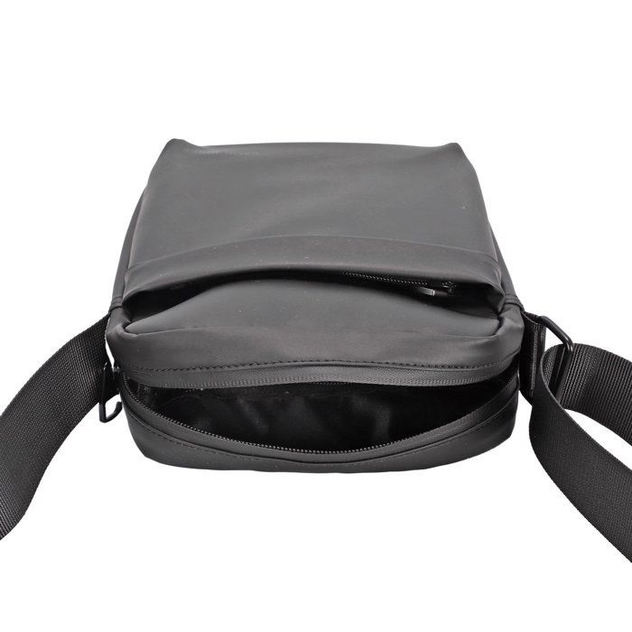 Sac Bandoulière Homme Canvas - Sacoche Messager Portable Travail Voyage Sport - Noir