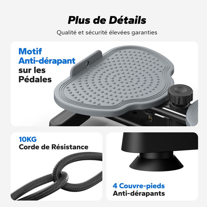 Planche De Torsion Avec Massage Pieds – Disque Rotatif 360° + Cordon Élastique, Amincissement Taille & Abdos (Noir)