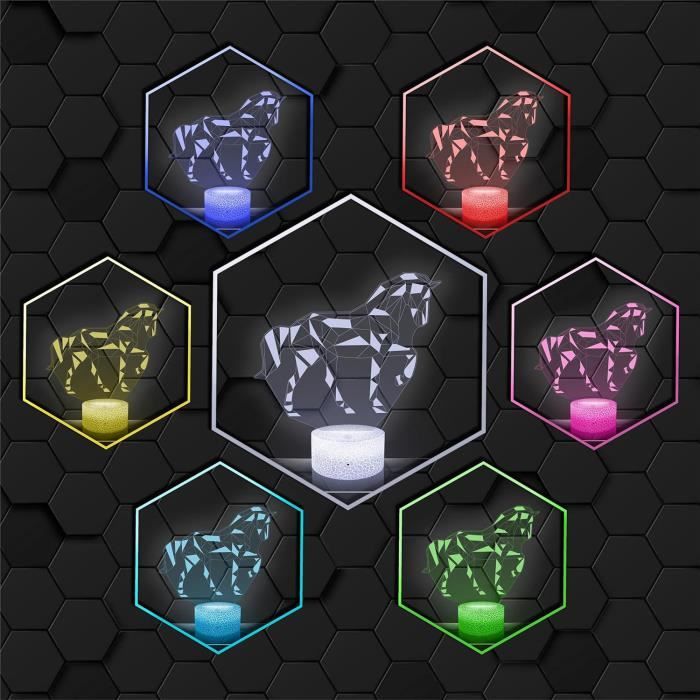 Lape De Chevet, Veilleuse Tactile Celine D Lape 3D LED Illusion, Idée