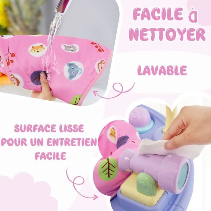 Table d'Activité Bébé Pliable 3 en 1 Trotteur Évolutif Tapis d’Eveil Siège  Rotatif 360° Hauteur Réglable sur 3 Niveaux Vert