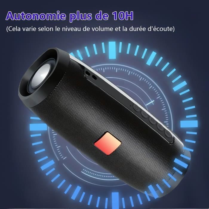 Enceinte Bluetooth Douche étanche IPX7 – Son 360°, Basses Puissantes, Lumière LED, 10h D’autonomie