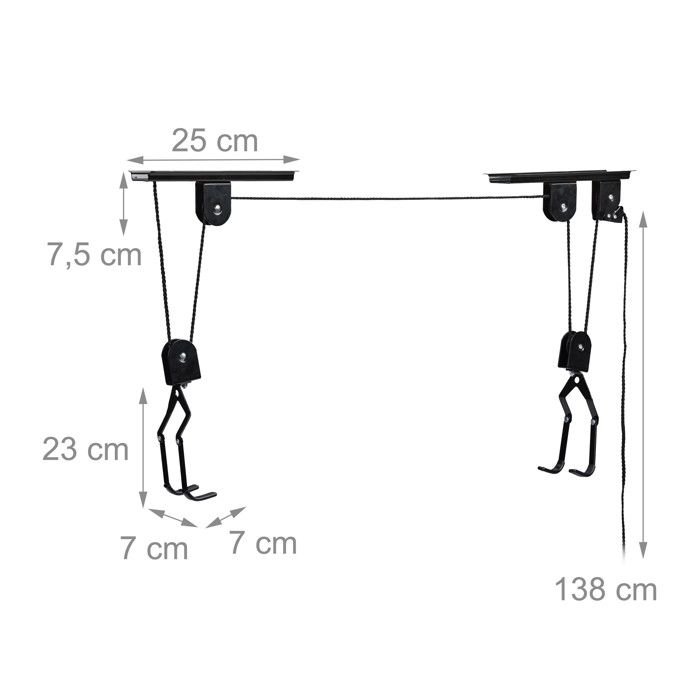 Support Vélo Plafond Garage - Élévateur Jusqu'à 20kg | Gain De Place Et Protection Anti-rayures